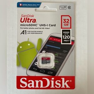 SanDisk Ultra microSDHC UHS-I Card, 32GB Speed up to 120 MB/s